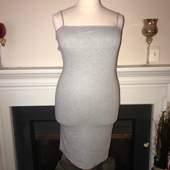 Top Shop | Gray Basic Jersey Midi Dress - Picture 3 of 5
